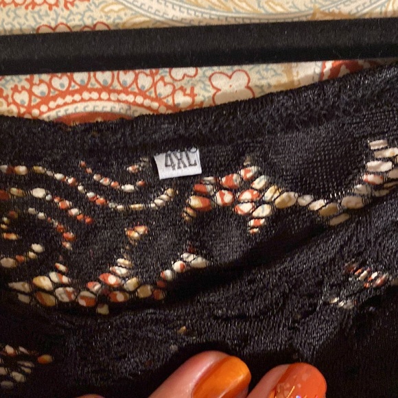 Womens Floral lace Plus Size Midi Scooped Neckline Cocktail Party Dress black 4X - Picture 11 of 11